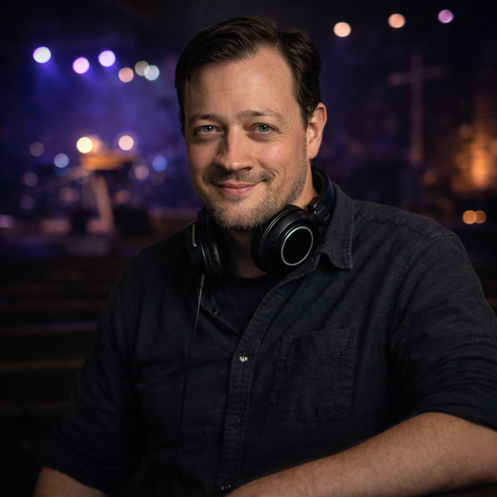 Jeremy Leff at the mixing console